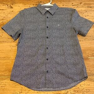 Calvin Klein Navy Patterned Short Sleeve Shirt